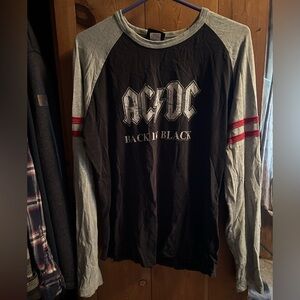 AC/DC Black and Gray Long Sleeve Tee